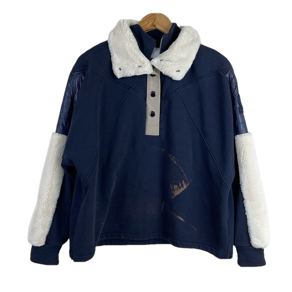 Bogner Navy and White Women's Sweater As Is